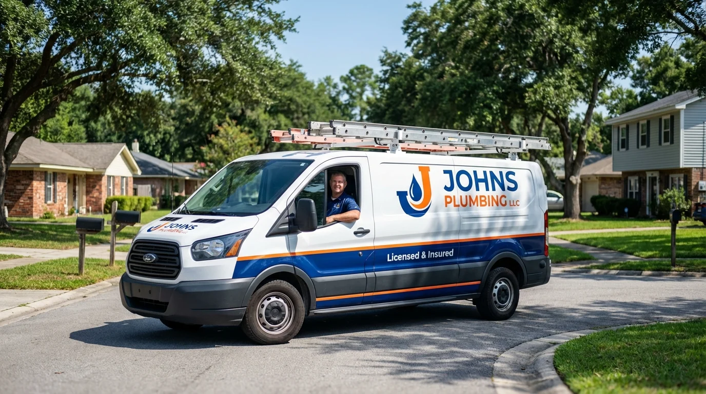 Johns Plumbing LLC service van in Eagle Butte, SD