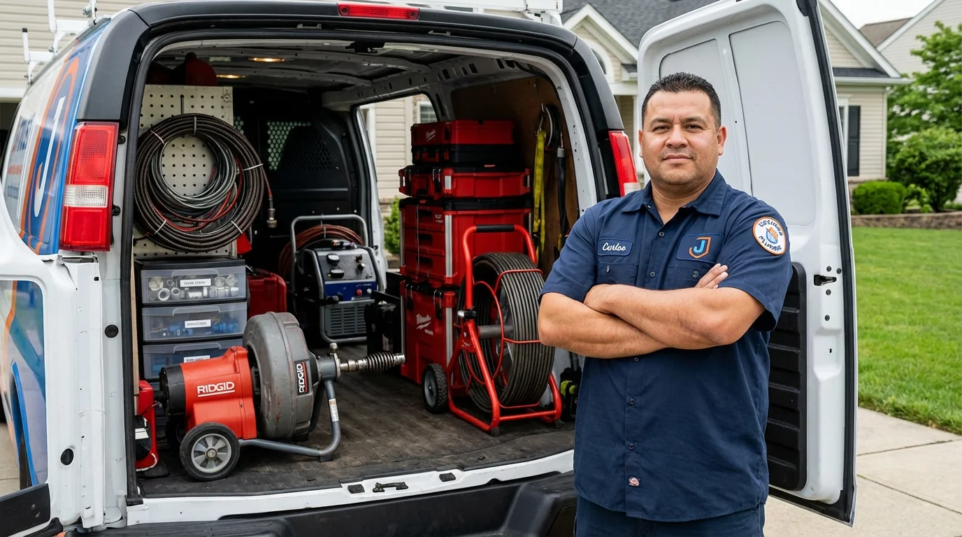 Professional drain cleaning equipment and Johns Plumbing LLC plumber in Eagle Butte