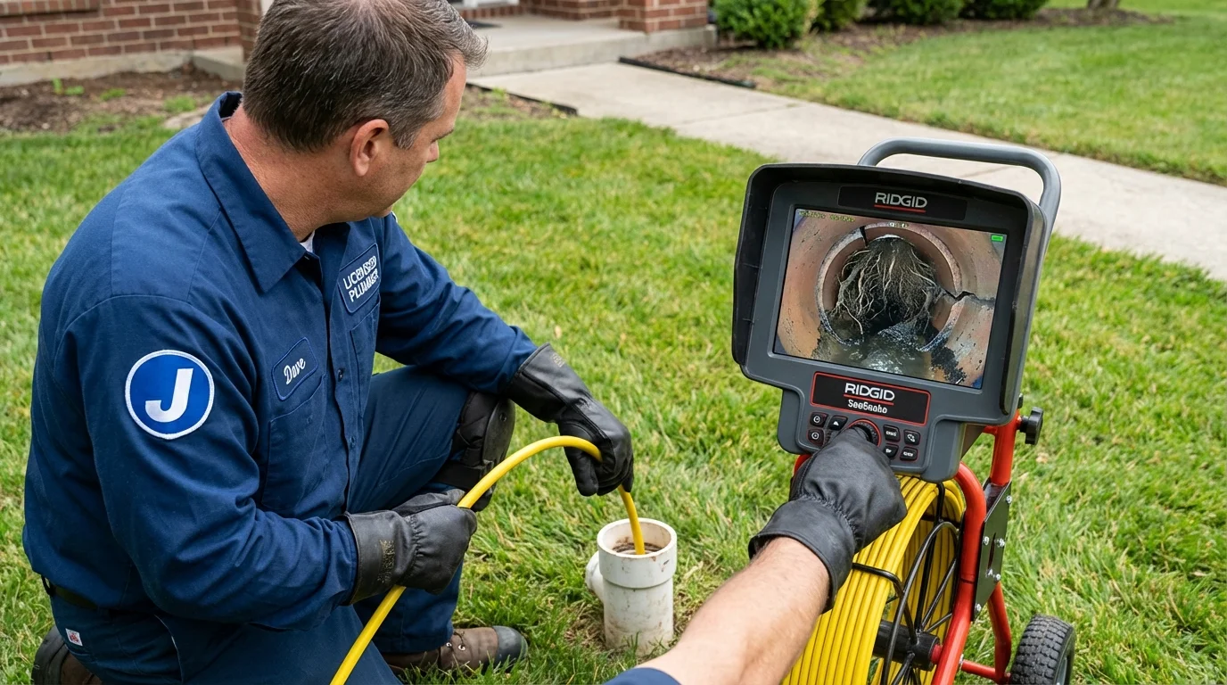 Sewer camera inspection being performed by Johns Plumbing LLC in Eagle Butte